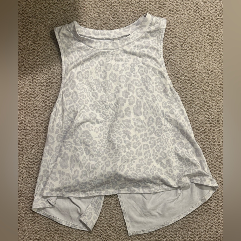Gray Leopard Print Tank Top